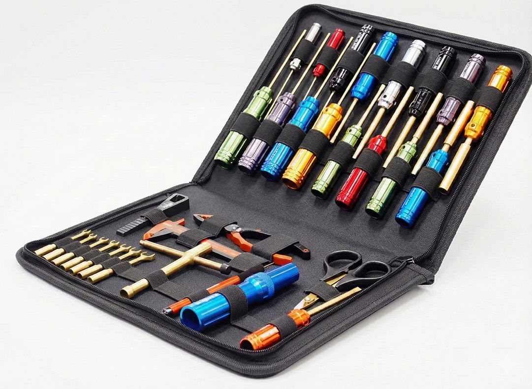 Complete 31-Piece Titanium Nitride Racing Tool Set with