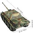 1/16 Scale German Jagdpanther Tank, 2.4GHz Remote Control Model HL3869-1Upg 7.0