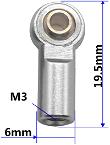 Alloy Machined M3 Size Short Ball Ends Type Tie Rod Ends, Ball Links