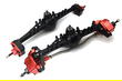 Black Red Alloy Machined Front & Rear Axles for Axial Capra 1.9 Buggy