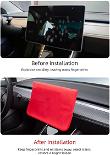 Red Synthetic Leather Screen Cover for Tesla 17-23 Model 3/Y
