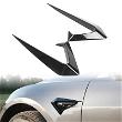 Glossy Black Side Camera Aero Blade Trims Covers for Tesla 17-22 Model 3