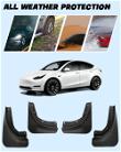 Black Plastic Front & Rear Mudguards for Tesla Model Y