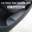 Grey Silicone 4pcs Door Side Storage Box Interior Tray for Tesla 22-24 Model S