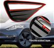 Matte Carbon ABS Front Fog Lamp Aero Trim Covers for Tesla 20-24 Model Y