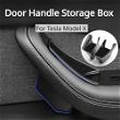 Black ABS Front Door Handle Storage Box for Tesla 22-24 Model X