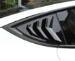 Glossy Black ABS Rear Side Window Shades Blinds Covers for Tesla 17-23 Model 3