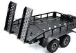 Machined Alloy Dual Axle Flatbed RC Car Trailer Kit in Black, 1/16-1/18