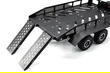 Machined Alloy Dual Axle Flatbed RC Car Trailer Kit in Black, 1/16-1/18