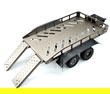 Machined Alloy Dual Axle Flatbed RC Car Trailer Kit, Silver, 1/16-1/18 Scale