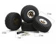 Alloy 1.0 Wheel (4) w/ Rubber Tires for TRX-4M & SCX24 O.D.=57mm