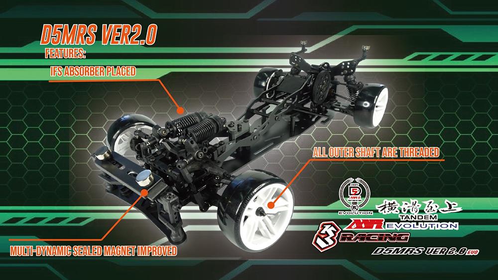 3Racing Sakura D5 MRS Evo (Midship) 2.0 Edition 1/10 Drift Car Kit  (Genuine) for R/C or RC - Team Integy