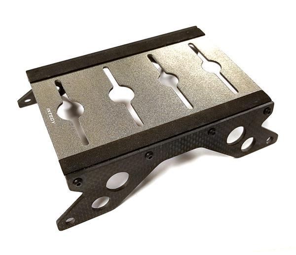 Integy C25817GUN Carbon 40mm Side Plate Car Stand w/Shock Stand for 1/10 Scale