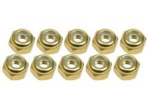 3Racing 4mm Aluminum Lock Nuts (10 Pcs) - Gold