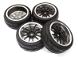 Dual 6 Spoke Complete Wheel & Tire Set (4) for 1/10 Touring Car