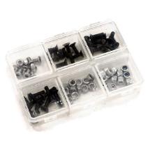 Assorted Replacement M3 Flat Head Hex Screw Kit + M3 Lock Nut w/ Carrying Box