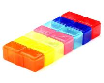 Multicolor Plastic Storage Box for Parts & Hardware w/ 14 Compartments