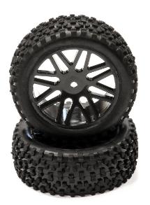 Pre-Mounted 1/10 Buggy 16 Spoke Front 32mm All Terrain Q4026 12mm Hex (OD 87mm)