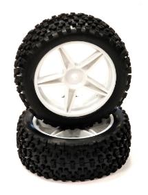 Pre-Mounted 1/10 Buggy 5 Spoke Front 32mm All Terrain Q4024 12mm Hex (O.D. 87mm)