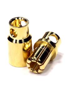 High Current Gold Plated 8mm Bullet Male & Female Connector Set