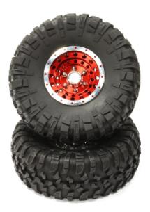 2 Integy C25161BLUE High Mass 1.9" 10H Beadlock Wheels Rock Crawler Tires
