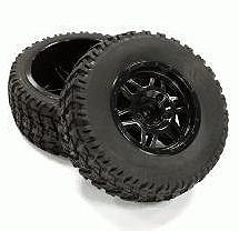 All Terrain HX Tires+D6 Spoke Wheels(2)12mm Hex for 1/10 Short Course (OD=105mm)