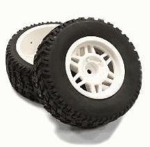All Terrain HX Tires+D6 Spoke Wheels(2)12mm Hex for 1/10 Short Course (OD=105mm)