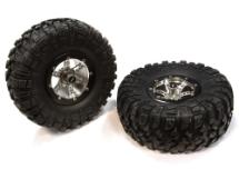 Billet Machined X6 Spoke 2.2 Wheel & Tire Set (2) for Rock Crawler (O.D.=132mm)