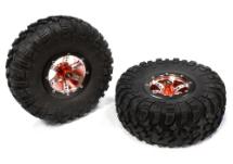 Billet Machined X6 Spoke 2.2 Wheel & Tire Set (2) for Rock Crawler (O.D.=132mm)