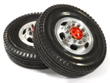 Billet Machined Alloy Front Wheel 12R +Tire for Tamiya 1/14 Scale Tractor Trucks