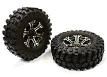 Billet Machined 6 Spoke XH 1.9 Wheel & Tire (2) for Scale Crawler (O.D.=106mm)