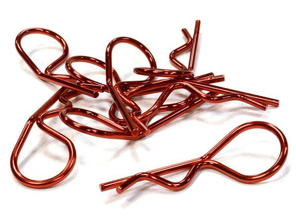 8 C26254RED Red Anodized Color Bent-Up Body Clips 