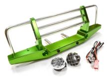 Realistic Metal Front Bumper with LED for Axial SCX-10 43mm Mount