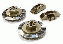 Realistic Alloy Machined Front Brake Hex Hub Set for HPI 1/10 Scale E10 On-Road