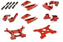 Stage 1 Red Billet Machined Suspension Upgrade for Traxxas 1/10 Slash 4X4 LCG