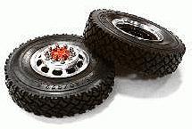 Machined Alloy T5 Front Wheel & XC Tire Set for Tamiya 1/14 Scale Tractor Trucks