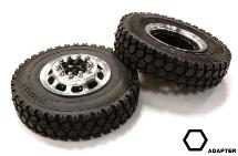 Machined Alloy T5 Front Wheel & XD Tire Set for Hex Type 1/14 Scale Trucks