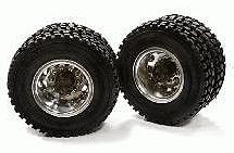 Machined Alloy T5 Rear Dually Wheel & XD Tire for Tamiya 1/14 Scale Trucks