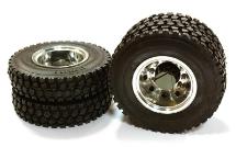 Machined Alloy T6 Rear Dually Wheel & XD Tire for Tamiya 1/14 Scale Trucks