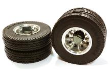 Machined Alloy T6 Rear Dually Wheel & XE Tire for Tamiya 1/14 Scale Trucks