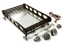 Realistic 1/10 Scale Alloy Luggage Tray 188x110x38mm with 4 LED Spot Light Set