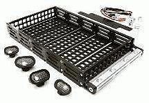 Realistic 1/10 Scale Alloy Luggage Tray 192x107x24mm with 4 LED Spot Light Set