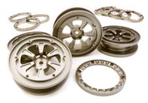 1.9 Size Billet Machined Alloy Wheel (4) w/Beadlock Rings for 1/10 Scale Crawler