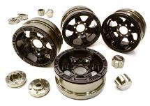 Billet Machined 6 Spoke Wheels w/ 6 Bolt S-Adapters for Most 1.9 Scale Crawler