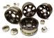 Billet Machined 6 Spoke Wheels w/ 6 Bolt S-Adapters for Most 1.9 Scale Crawler