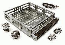 Realistic 1/10 Scale Alloy Luggage Tray 125x106x24mm with 4 LED Spot Light Set