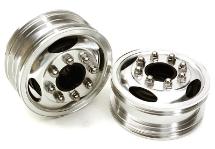 Billet Machined Alloy T7 Front Wheel Set for Hex Type 1/14 Scale Tractor Trucks