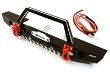 Realistic Alloy Machined Scale Front Bumper w/LED Lights for Axial 1/10 SCX10 II