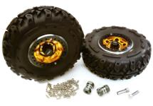 2.2x1.5-in. High Mass Wheel, Tires & 14mm Offset Hubs for 1/10 Crawler OD=128mm