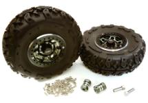 2.2x1.5-in. High Mass Wheel, Tires & 14mm Offset Hubs for 1/10 Crawler OD=128mm